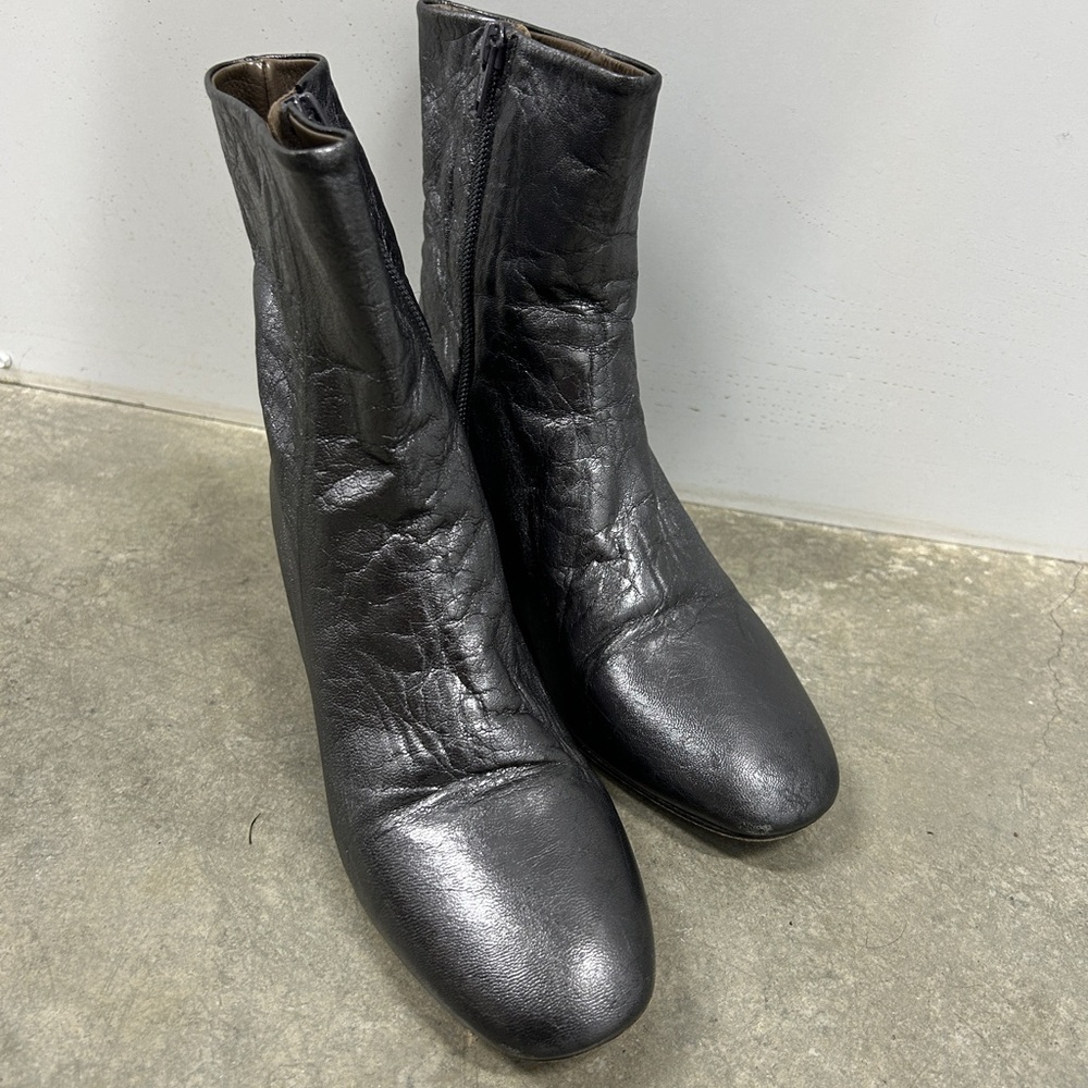 Coclico Pewter Gunmetal Metallic Eli Leather Ankle Boots